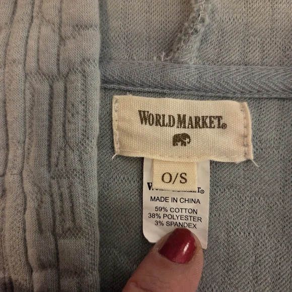 WORLD MARKET | COST PLUS Sage Green Quilted Cropped Buttoned Hoodie Coat SZ S - Picture 9 of 9